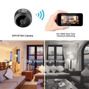 Night Vision Mini Wireless Tiny Home Camera,WiFi Security Camera with 360° Adjust Snake Tube, Smallest 1080P HD Home Indoor Outdoor Cameras Room Dog Pet Camera Black