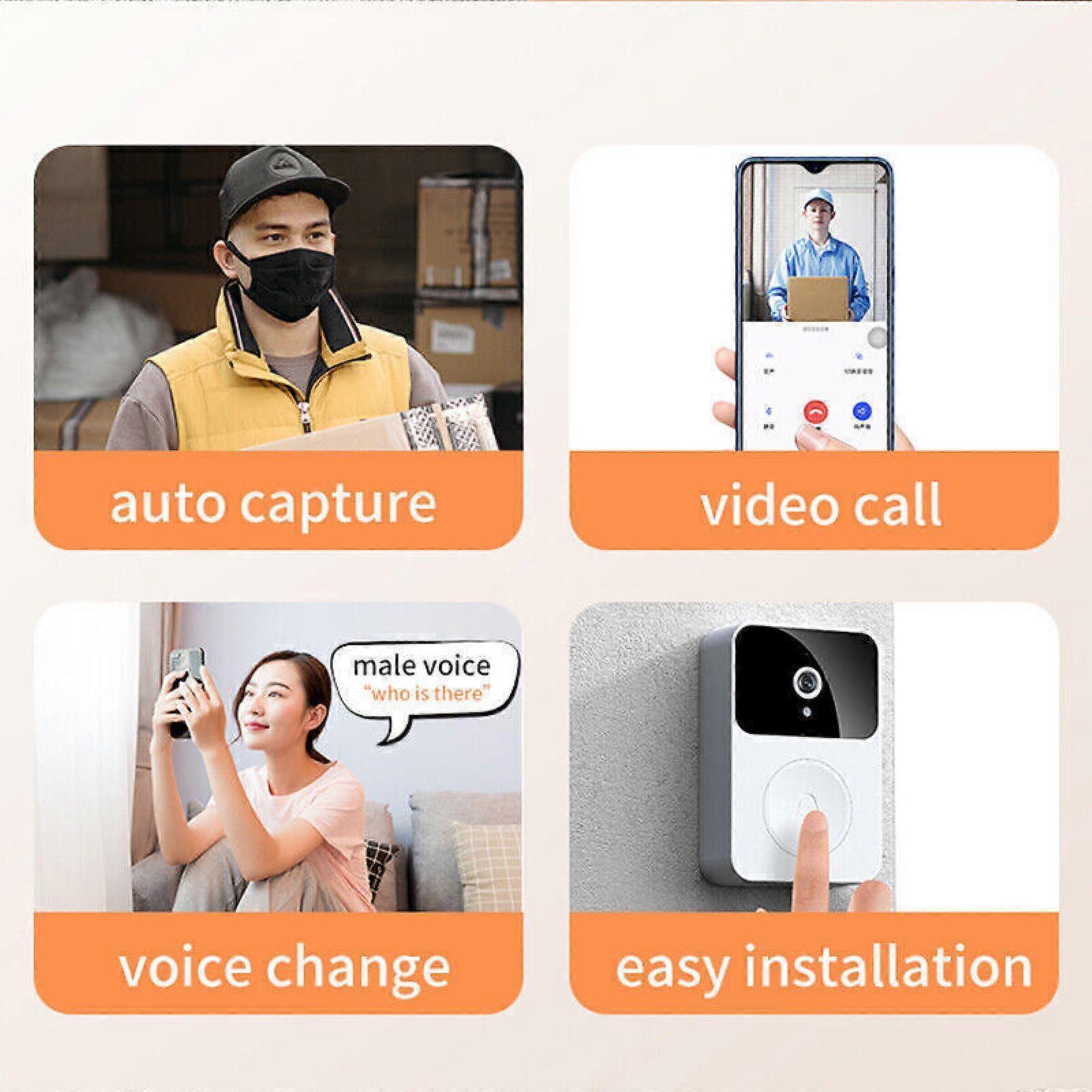 WiFi Smart Video Doorbell, Wireless Phone Intercom Security Camera