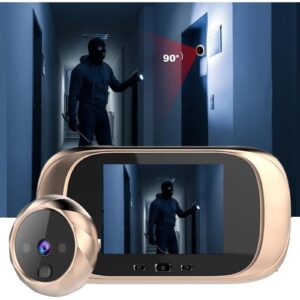 Wireless Digital Door Peephole LCD Display Door Viewer with Camera Home Security System -Gold