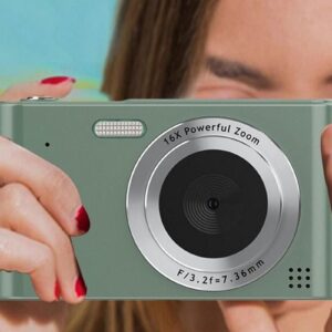 4K Digital Camera for Photography Vlogging Camera for YouTube Video 16X Digital Zoom with 32G Memory Card - Green