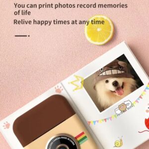 Kids Instant Print Camera with 3 Paper Rolls - Zero Ink Thermal Digital Camera & Video Recorder - 1080P Dual Lens Selfie Toy for Boys & Girls - Purple